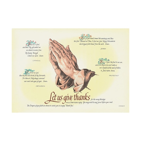 Hoffmaster 10" x 14" Four Faiths Paper Placemats, PK1000 702023
